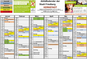 Abfallkalender Friedberg und Umgebung 2024